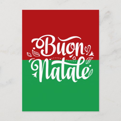 Minimalist Buon Natale Italian Merry Christmas Postcard