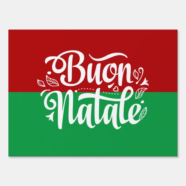 Minimalist Buon Natale Italian Merry Christmas  Sign (Front)
