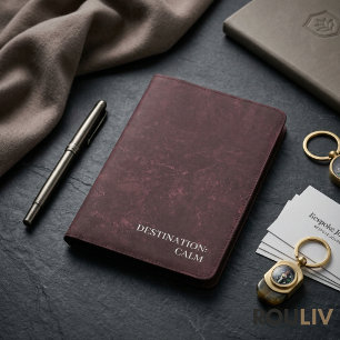 Minimalist Burgundy Abstract Texture Passport Hold Holder