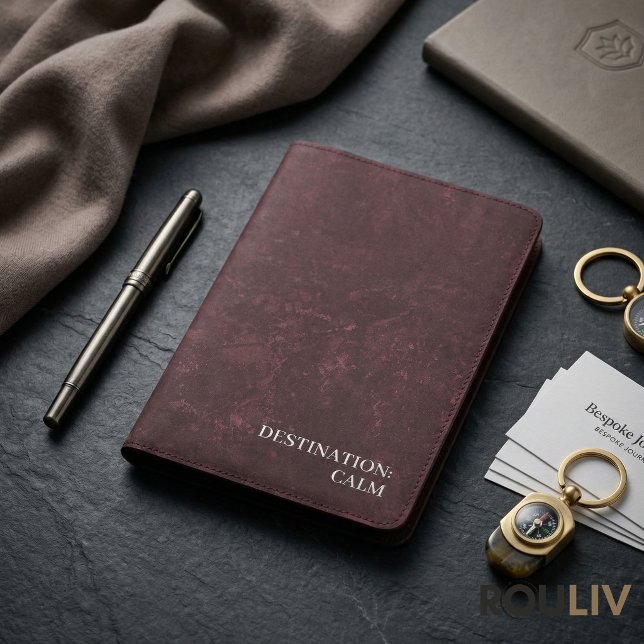 Minimalist Burgundy Abstract Texture Passport Hold Holder (Minimalist Burgundy Abstract Texture Passport Holder | Quiet Luxury Chic Traveler
)
