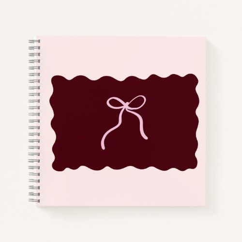 Minimalist Burgundy Bow Spiral Notebook