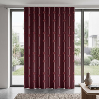 Minimalist Burgundy Geometric Dots and Stripes Blackout Curtains