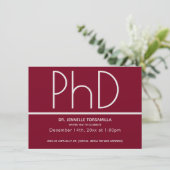 Minimalist Burgundy Virtual PhD Graduation Party Invitation (Standing Front)