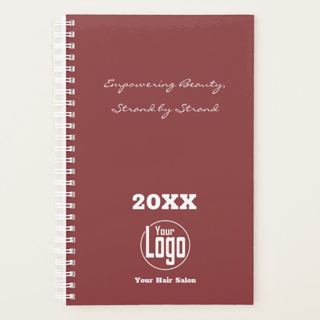 Minimalist Burgundy White Company Appointment Book Planner (Front)
