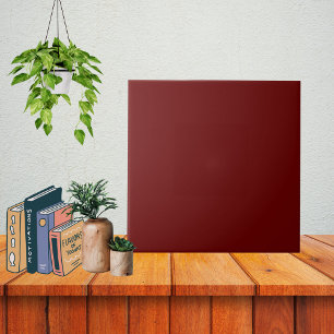 Minimalist Burgundy Wine Red Christmas Plain Color Ceramic Tile