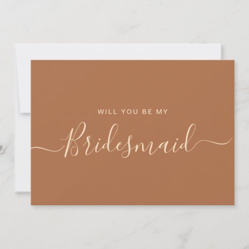 Minimalist Burnt Orange Bridesmaid Proposal Invitation