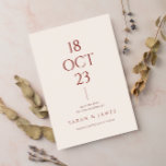 Minimalist Burnt Orange Typography Modern Wedding Save The Date<br><div class="desc">A very elegant and modern terracotta boho wedding save the date. Which features burnt orange terracotta script typography in unique minimal style. With customizable date and bride and groom's name. Grab it now and make it yours so you can impress your invites with this unique and stylish save the the...</div>