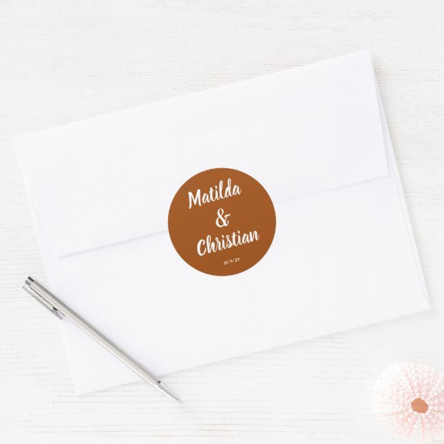 Minimalist Burnt Orange Wedding Envelope Seals (Envelope)