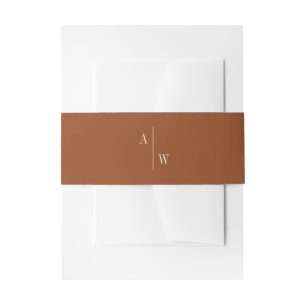 Minimalist Burnt Orange Wedding Invitation Belly Band