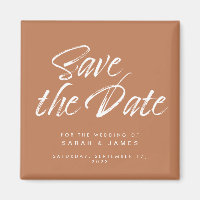Minimalist Burnt Orange Wedding Save The Date