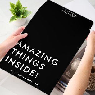 Minimalist Business Amazing Things Inside Black Envelope Mailers