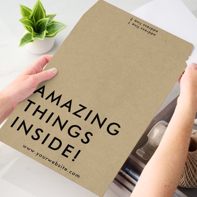 Minimalist Business Amazing Things Inside Kraft Envelope Mailers (Desk)