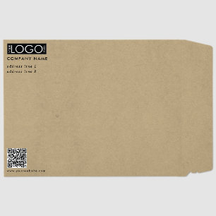 Minimalist Business Business Logo QR Code Kraft Envelope Mailers