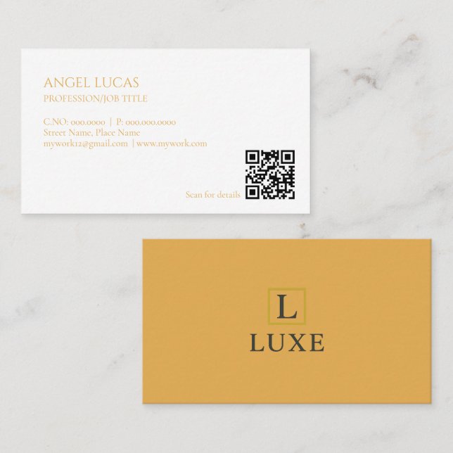 Minimalist Business Card | Design with QR Code (Front/Back)