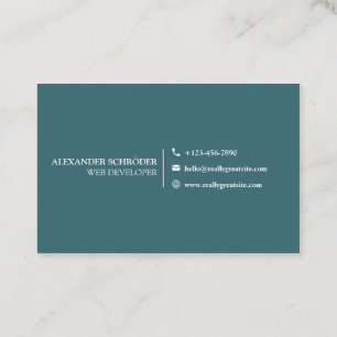 Minimalist Business Card Green