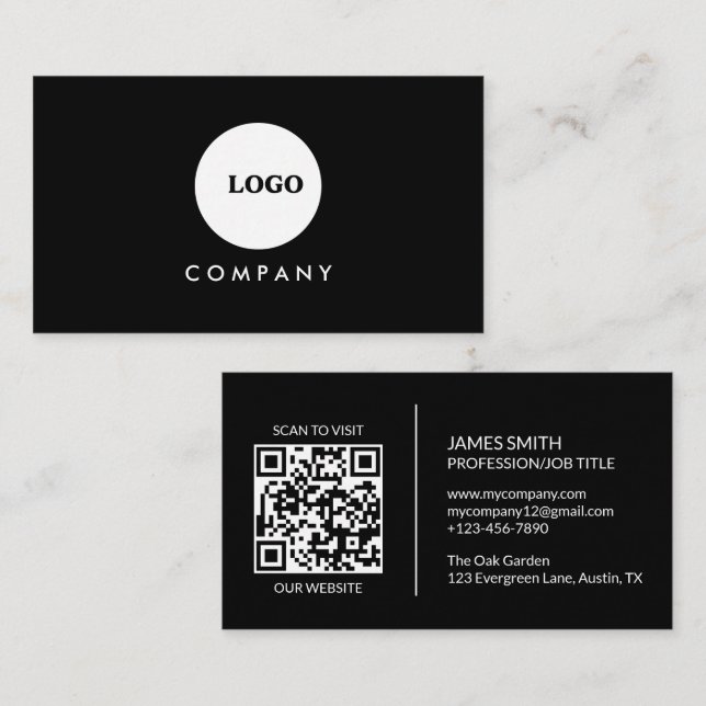 Minimalist Business Card | QR code (Front/Back)