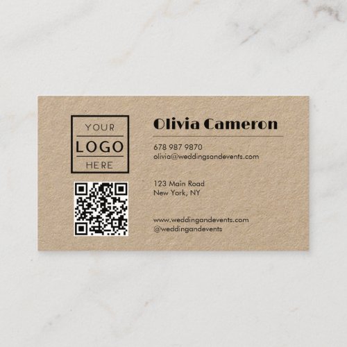 Minimalist Business card with Qr code and logo