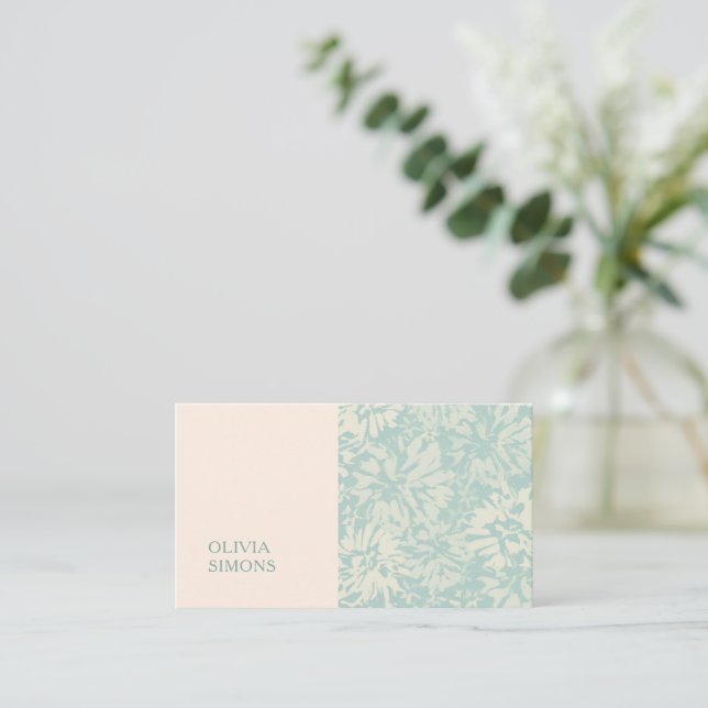 Minimalist Business Cards in boho floral style. (Standing Front)
