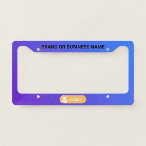 Minimalist Business Company Custom Text  Logo License Plate Frame