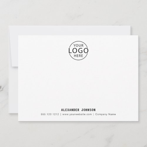 Minimalist Business Custom Logo Professional Note Card