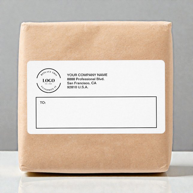 Minimalist Business Custom logo Return Address  Label (SImple, easy to use shipping with return address labels. Custom business logo and address.)