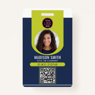 Minimalist Business Employee QR B Badge