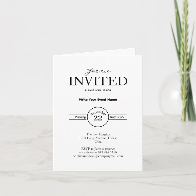 Minimalist business event  invitation (Front)