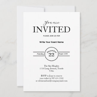 Minimalist business event invitation