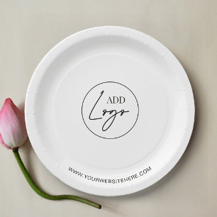 Minimalist Business Event Logo Branded Paper Plates