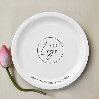 Minimalist Business Event Logo Branded Paper Plates