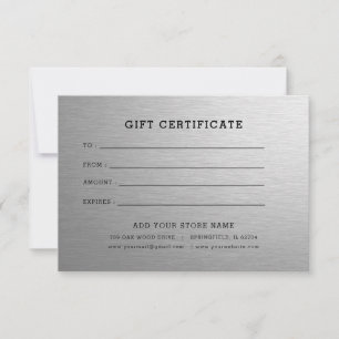 Minimalist Business Gift Certificate with Logo