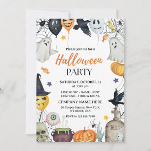 Minimalist Business Halloween Party Invitation