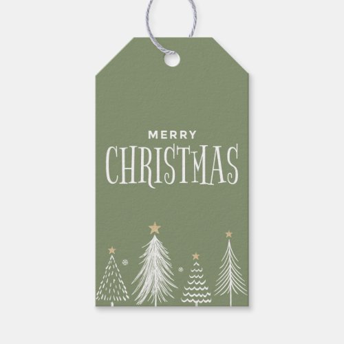 Minimalist Business Holiday Sage Green Christmas Gift Tags
