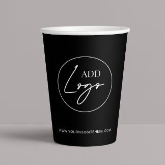 Minimalist Business Logo Black Company Event Paper Cups