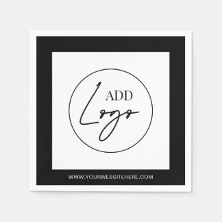 Minimalist Business Logo Black & White Corporate Napkins