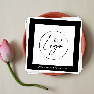 Minimalist Business Logo Black & White Corporate Napkins