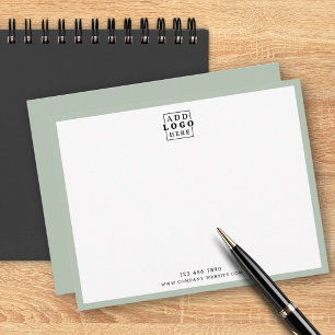 Minimalist Business Logo Company Contact Sage Note Card