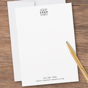 Minimalist Business Logo Company Contact Vertical Note Card