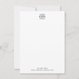 Minimalist Business Logo Company Contact Vertical Note Card