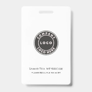 Minimalist Business Logo Company Employee Staff ID Badge