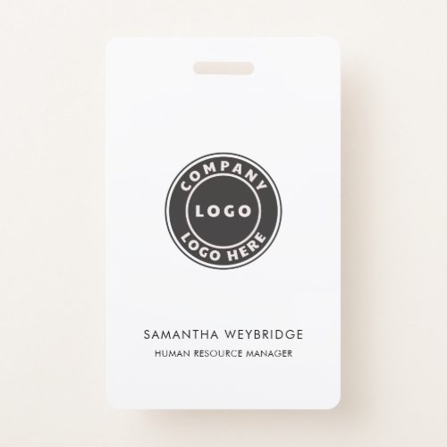 Minimalist Business Logo Company Employee Staff ID Badge