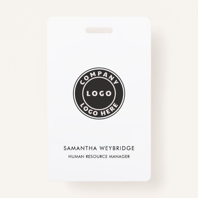 Minimalist Business Logo Company Employee Staff ID Badge (Front)