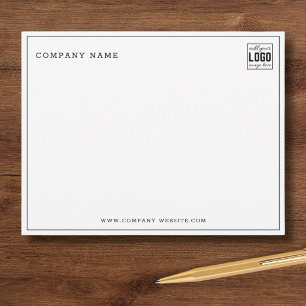 Minimalist Business Logo Company Name Forest Green Note Card