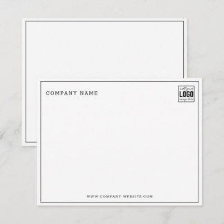 Minimalist Business Logo Company Name Note Card