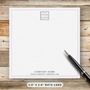 Minimalist Business Logo Company Name Purple Line Note Card