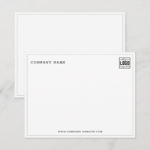 Minimalist Business Logo Company Name Sage Border Note Card