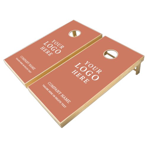 Minimalist Business Logo Company Name Terracotta Cornhole Set