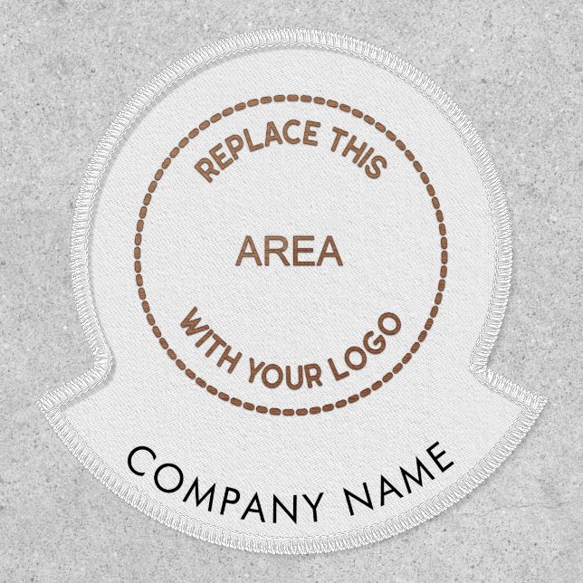 Minimalist Business Logo Company Name White Patch (Front)