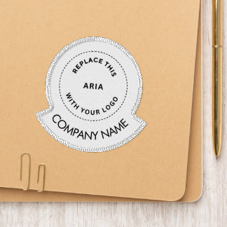 Minimalist Business Logo Company Name White Patch