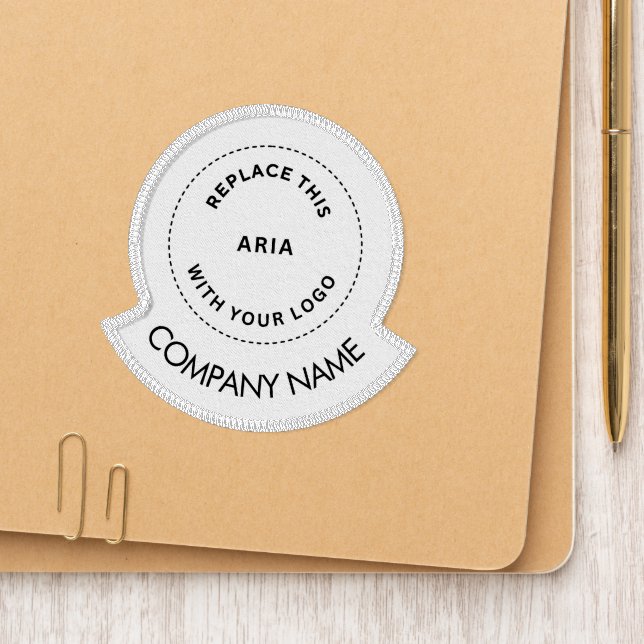 Minimalist Business Logo Company Name White Patch (On Folder)